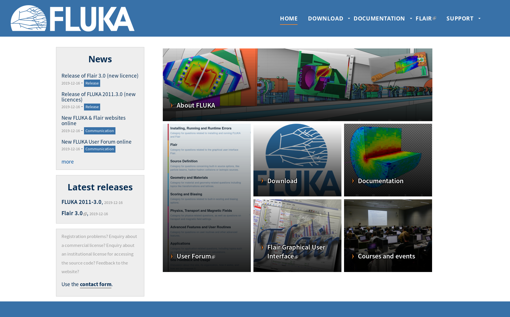 New CERN FLUKA website